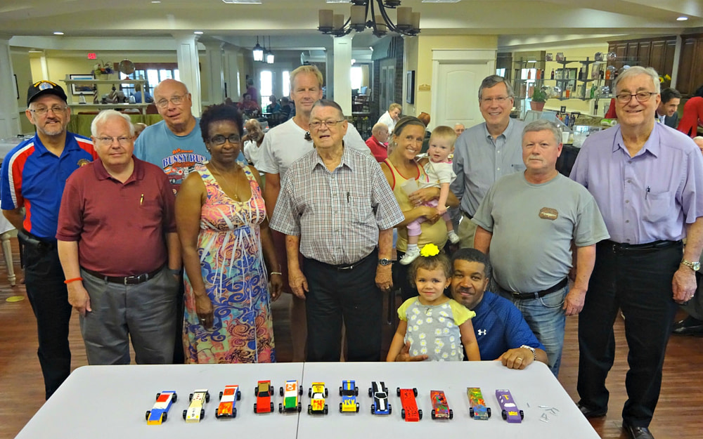 Morning Pointe Residents Painted Derby Cars for Dads