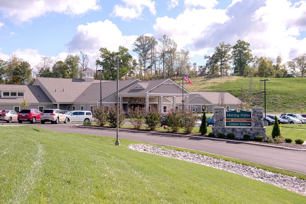 Russell lantern campus exterior shot of building and sign