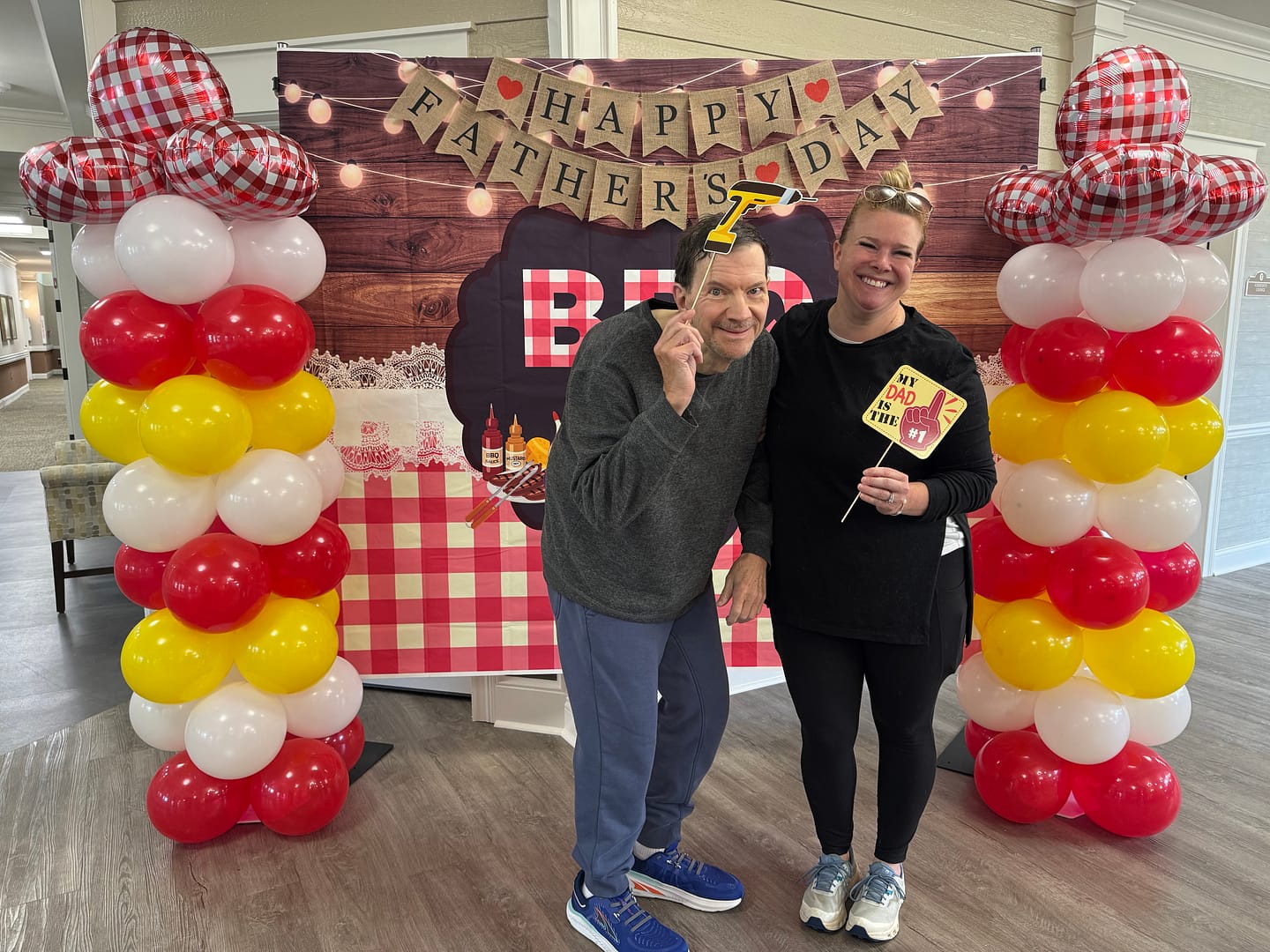 photo of resident Jim Kilgore celebrating Father’s Day with his daughter, Savannah