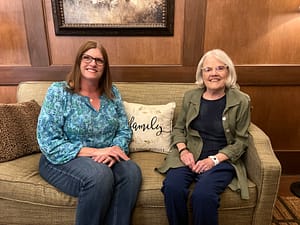 photo of Volunteer Suzanne McNeil with resident Elizabeth Morris
