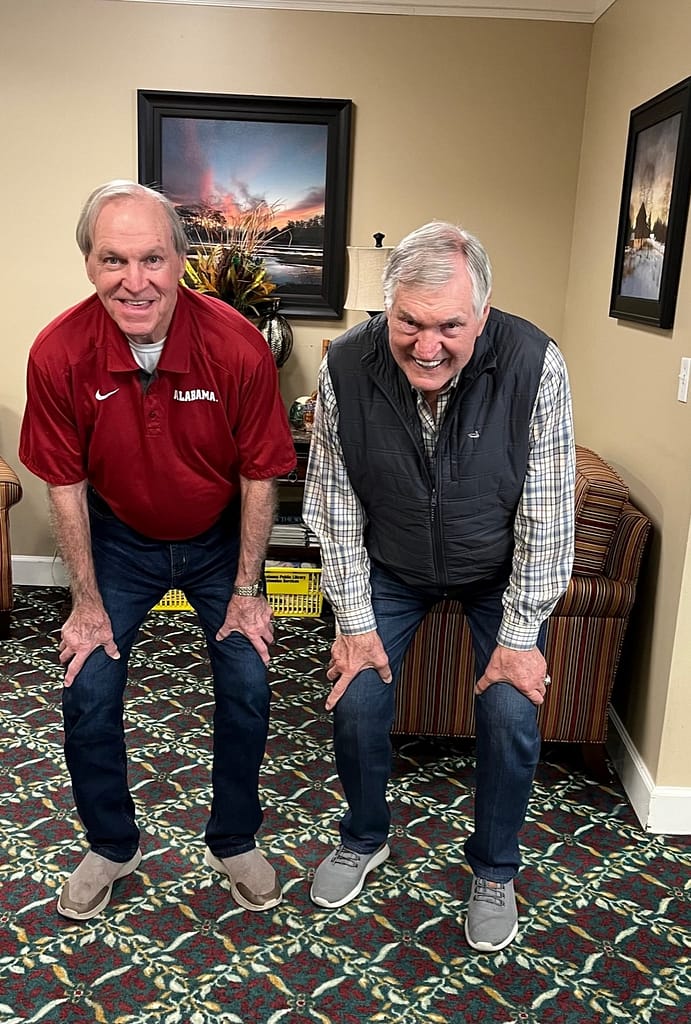 photo of Cotton Clark with former Alabama teammate LeRoy Jordan