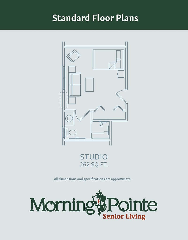262 square foot studio floorplan