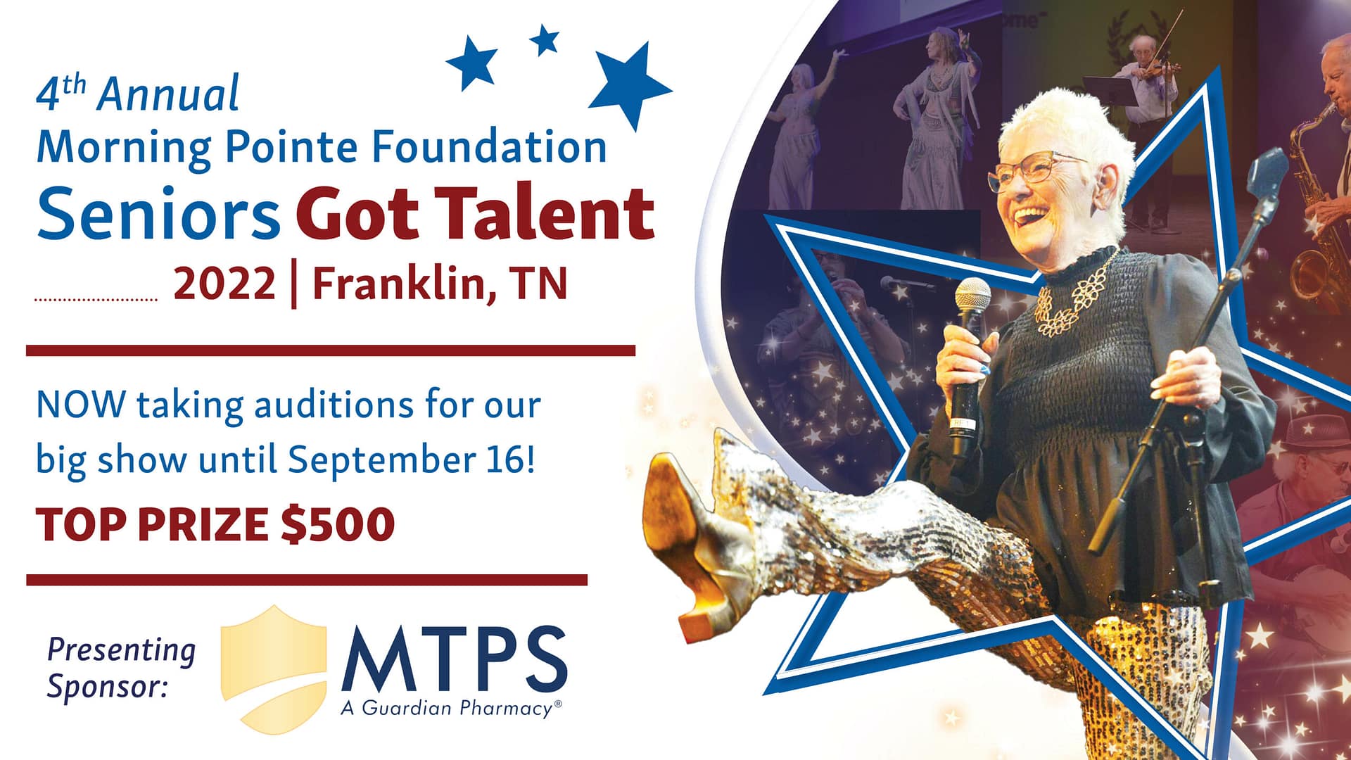 promo image of Seniors Got Talent, Franklin, tryouts