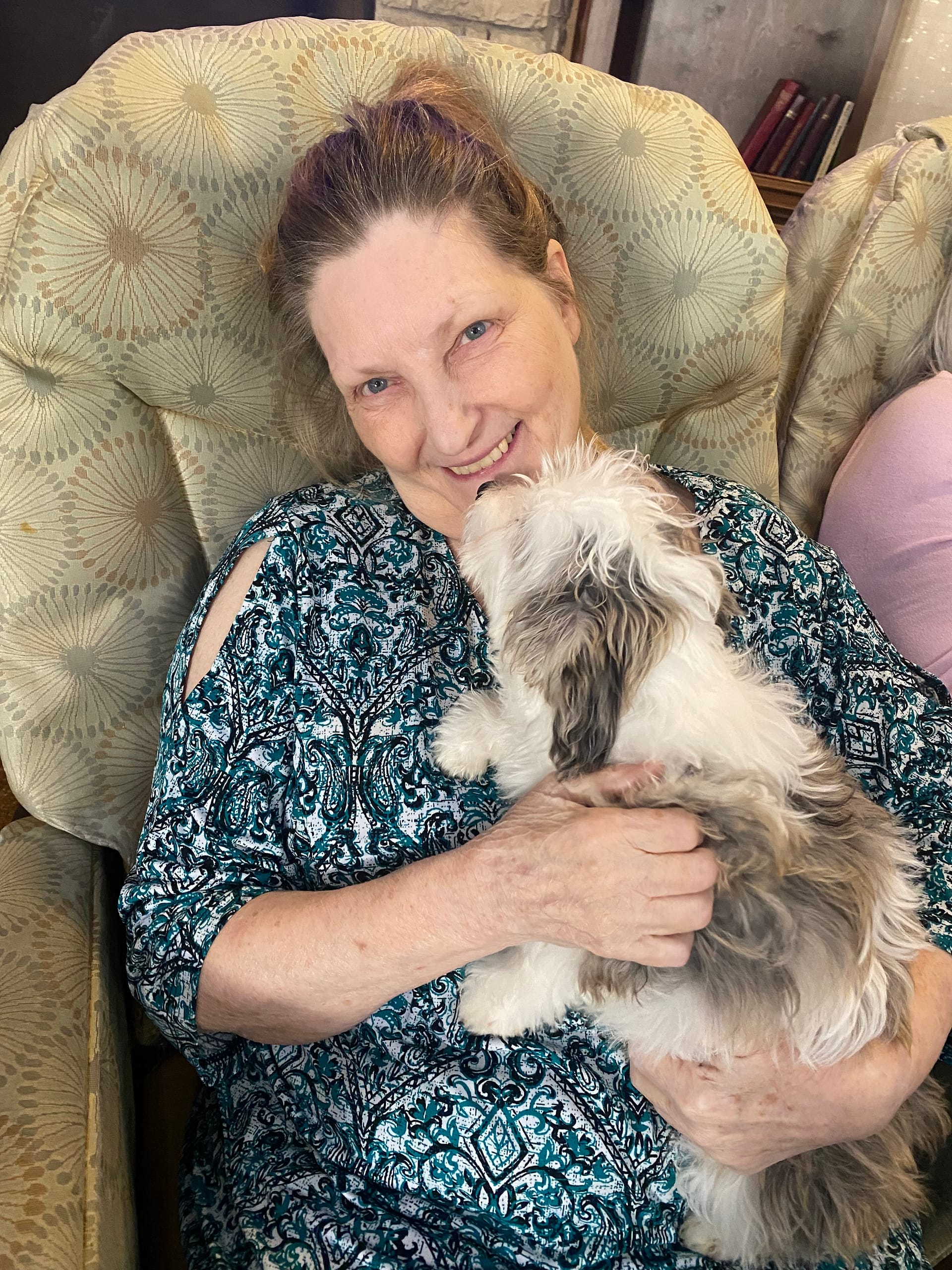 photo of resident with dog