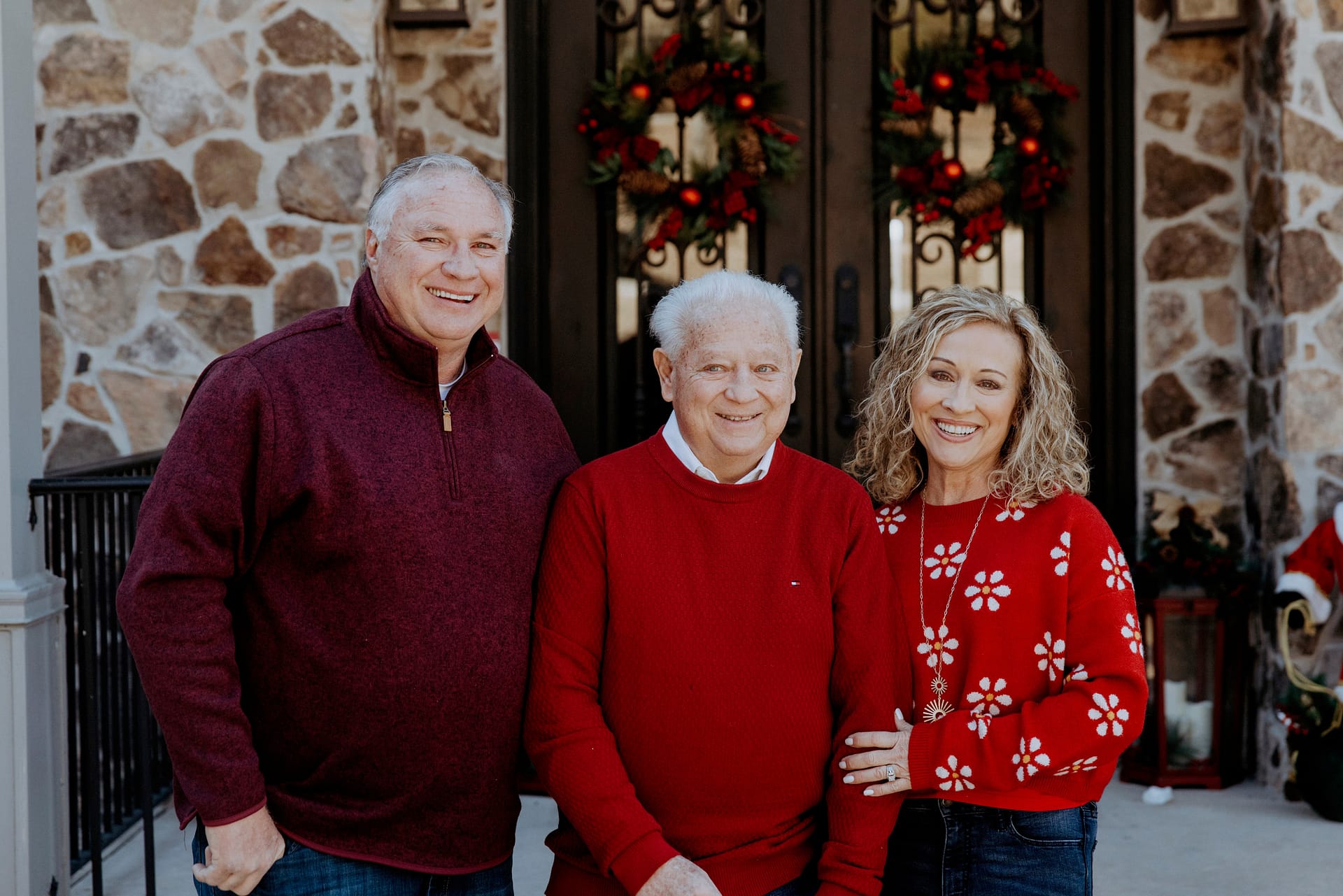 photo of Jake Davenport, center, with his daughter, Kim Lepard, and son-in-law, Don Lepard.