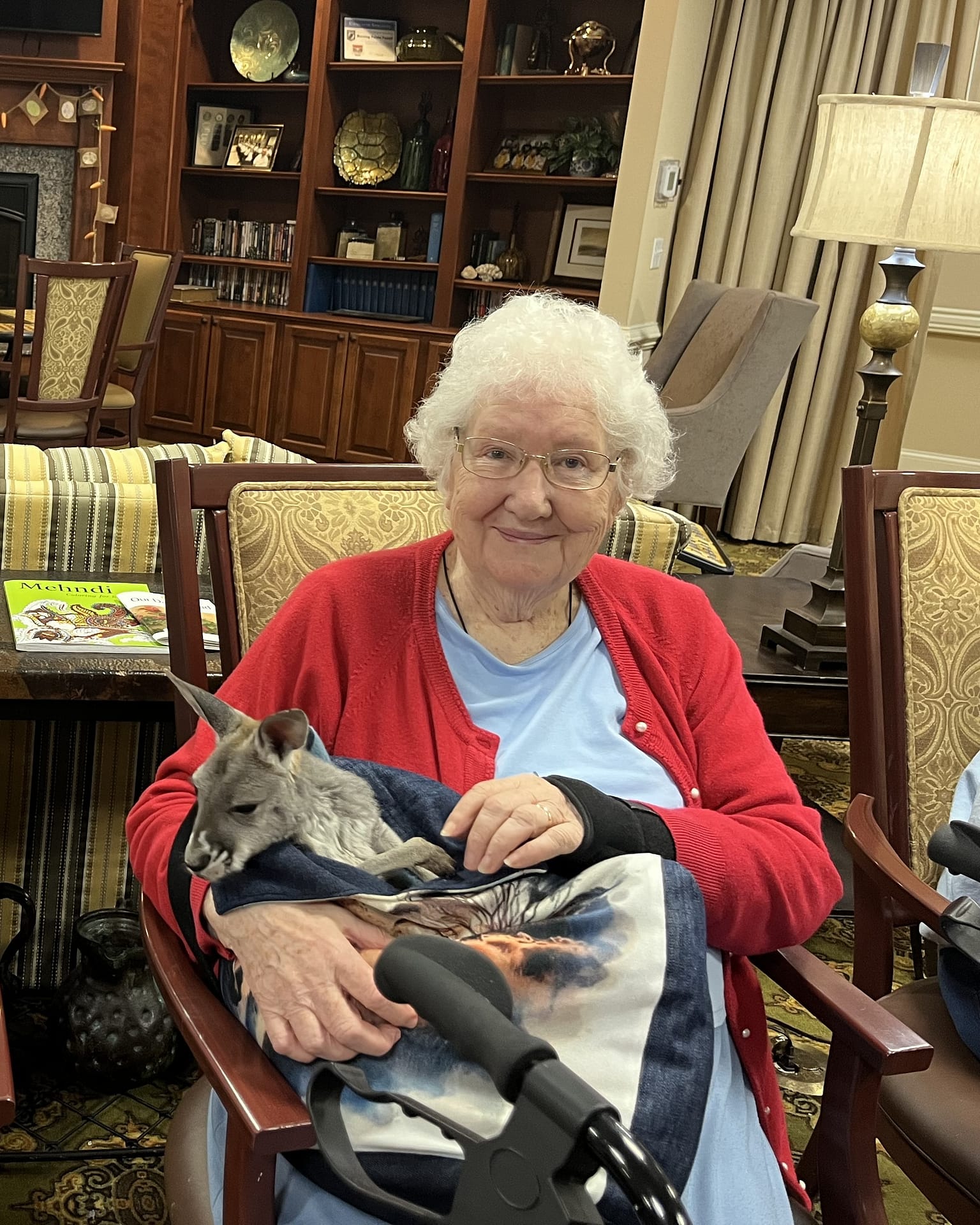 photo of kangaroo visiting at Morning Pointe