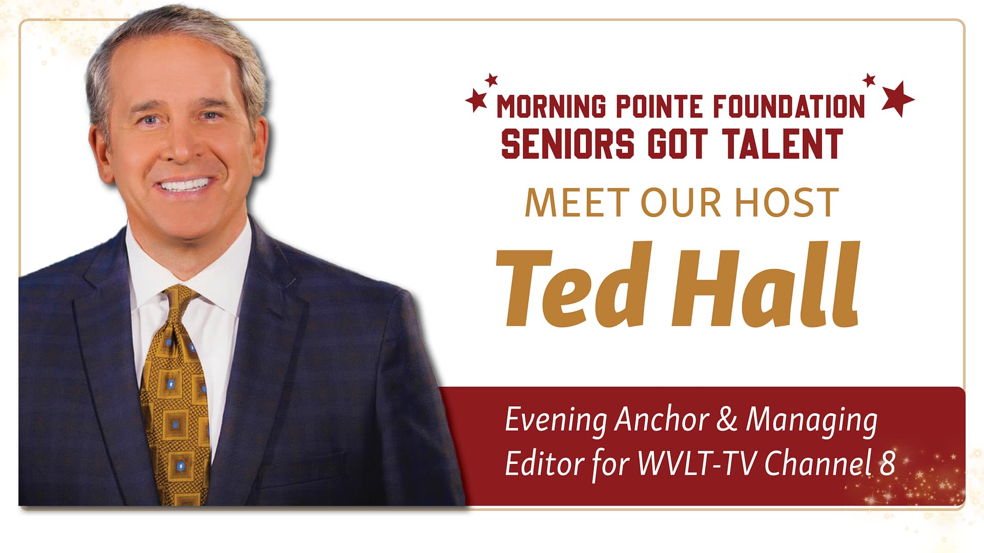 slide for Ted Hall, emcee at Morning Pointe Foundation's Seniors Got Talent Knoxville