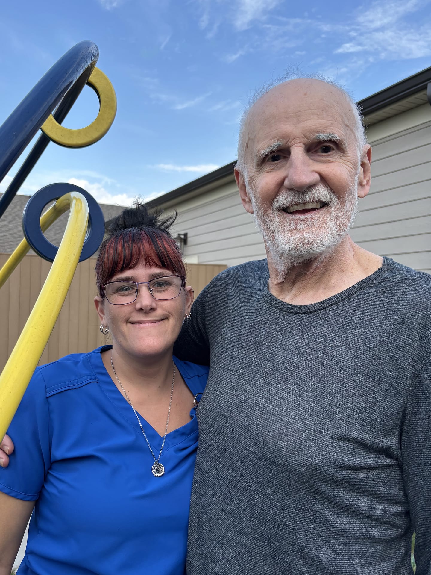 photo of memory care resident and associate