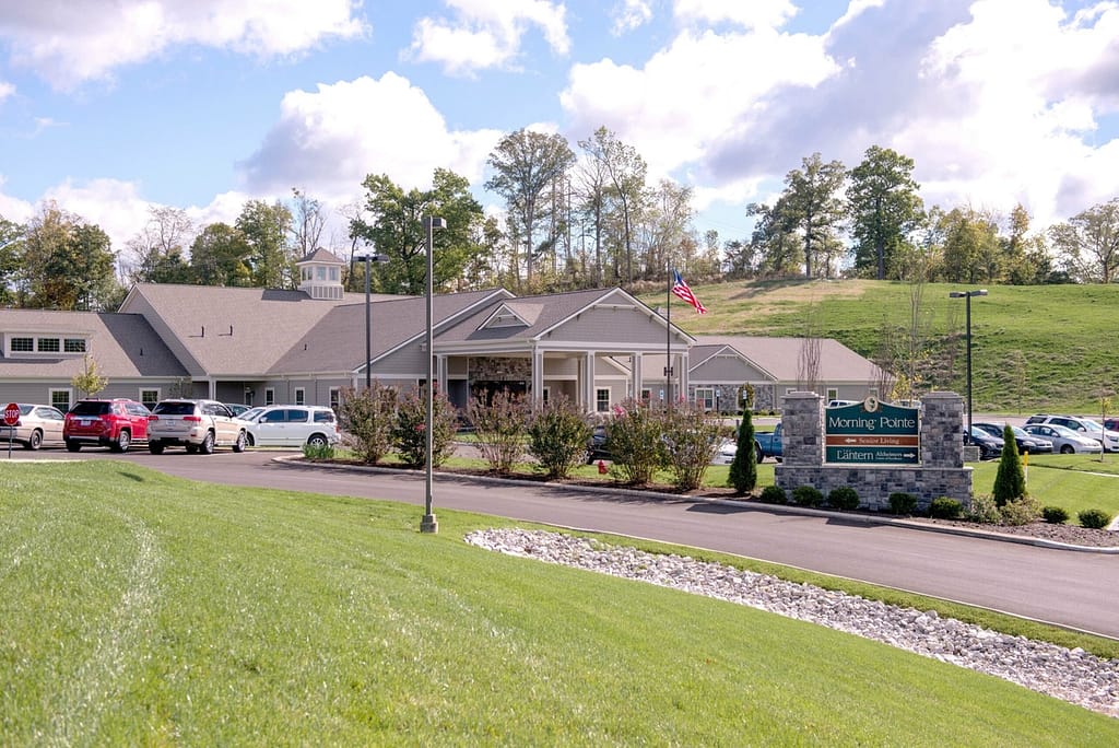 Russell lantern campus exterior shot of building and sign