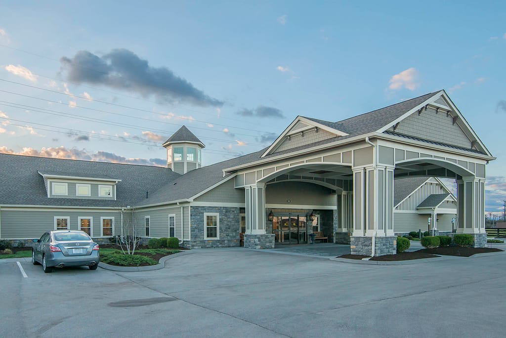 Exterior shot of The Lantern at Morning Pointe Senior Living Lexington Memory Care