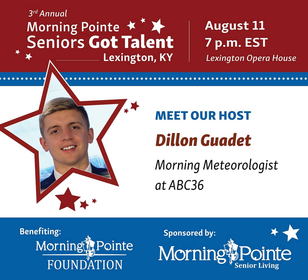promotional image of Dillon Gaudet, emcee