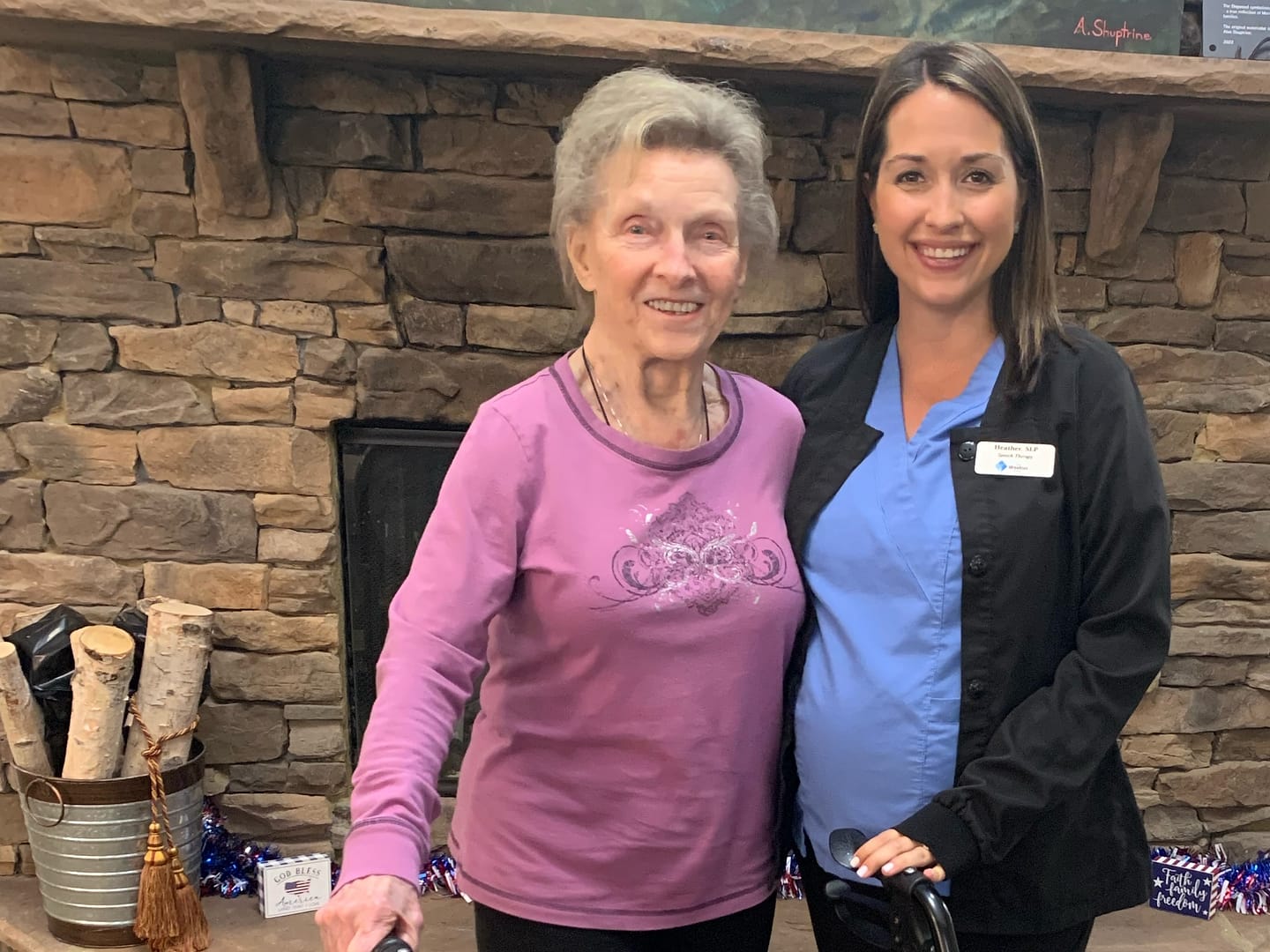 photo of Jo Faye Henry and speech therapist Heather Willey