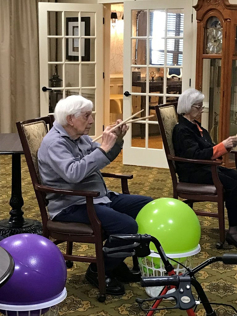 photo of Resident Howard Russell drumming