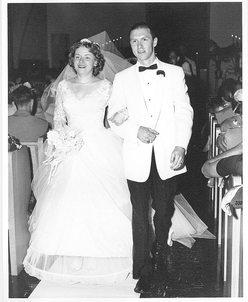 photo of Bob and Barbara Mock on their wedding day