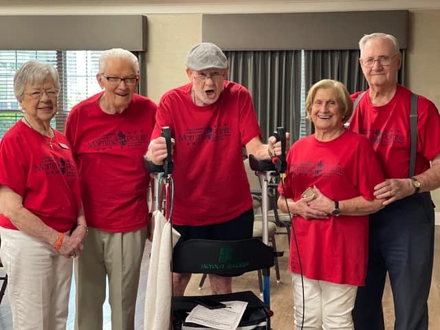 Group photo of smiling residents