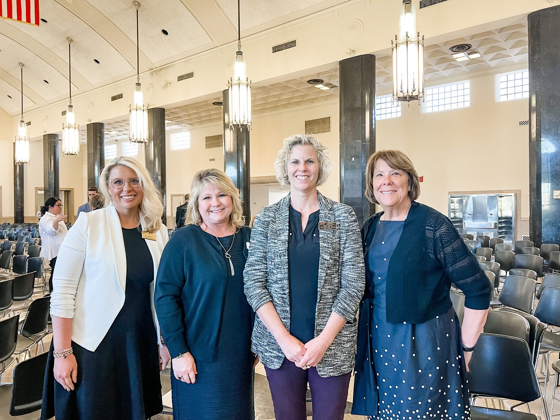 Photo at Eastern Kentucky University of (left to right): Miranda Perez, Morning Pointe Foundation Executive Director; Cristy Winkler, Executive Director at Morning Pointe of Richmond; Dr. Dana Howell, Occupational Science & Occupational Therapy Department Chair at Eastern Kentucky University; and Retired Interim Dean, previous OSOT Department Chair Dr. Colleen Schneck