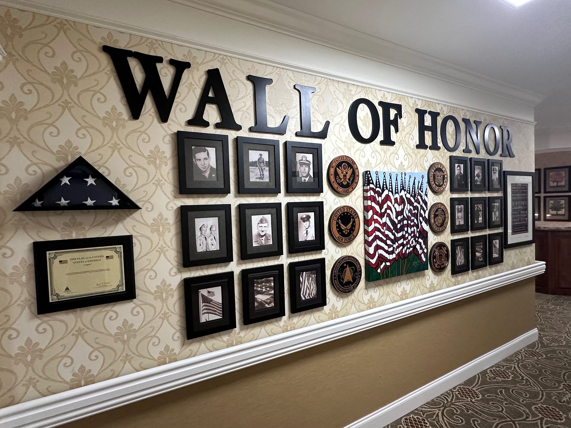 photo of the Wall of Honor at Morning Pointe of Hixson