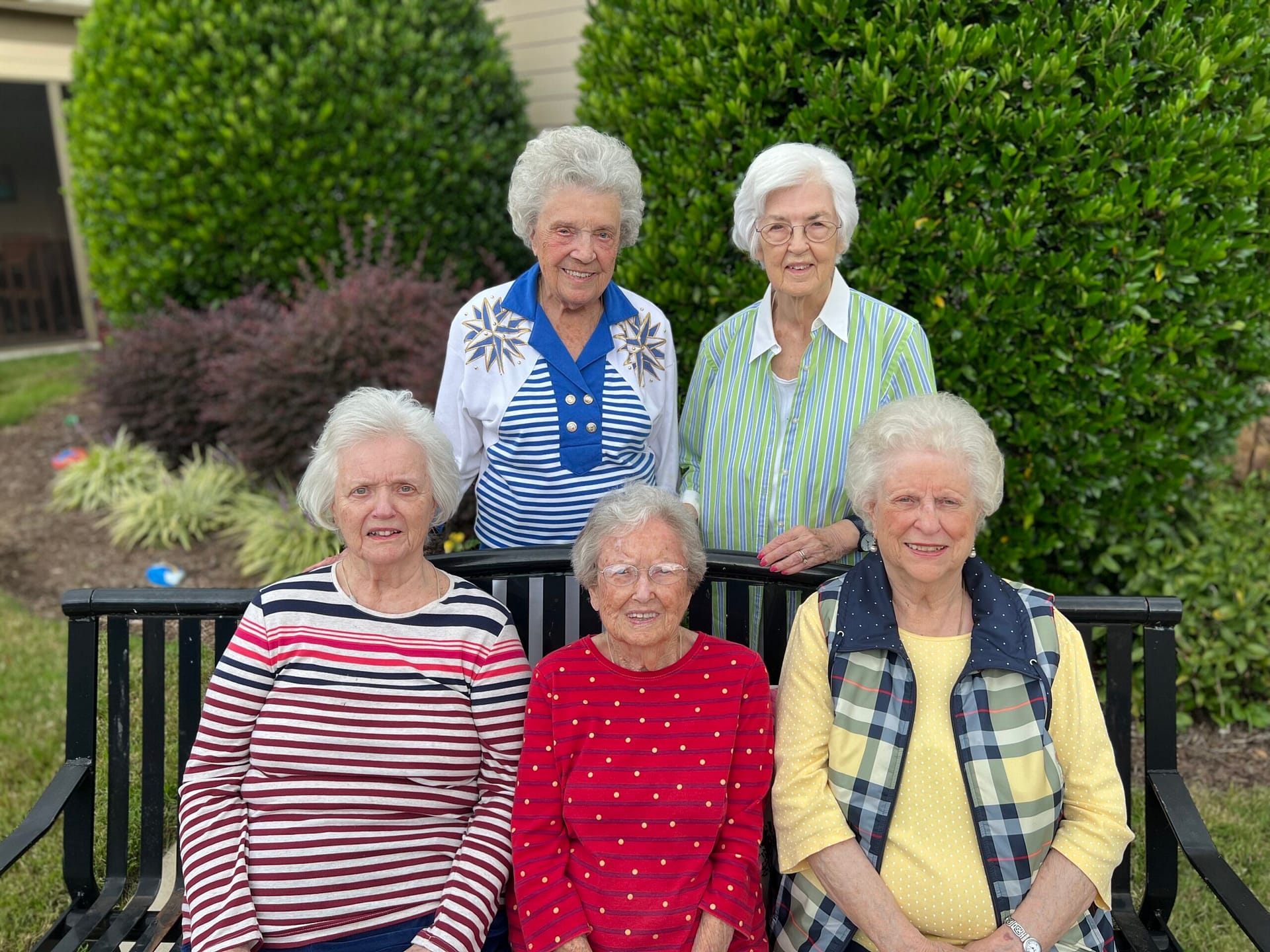 photo of The five Red Bank Baptist friends at Morning Pointe of Hixson