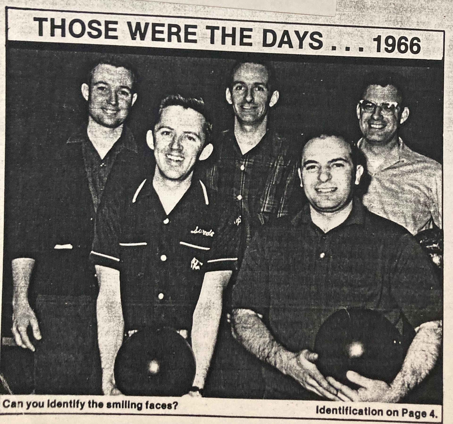 photo of John, front left, with his bowling team