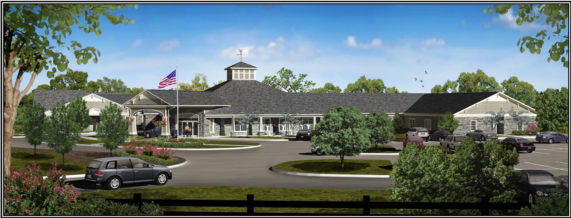 Hardin valley campus exterior shot of building and parking lot