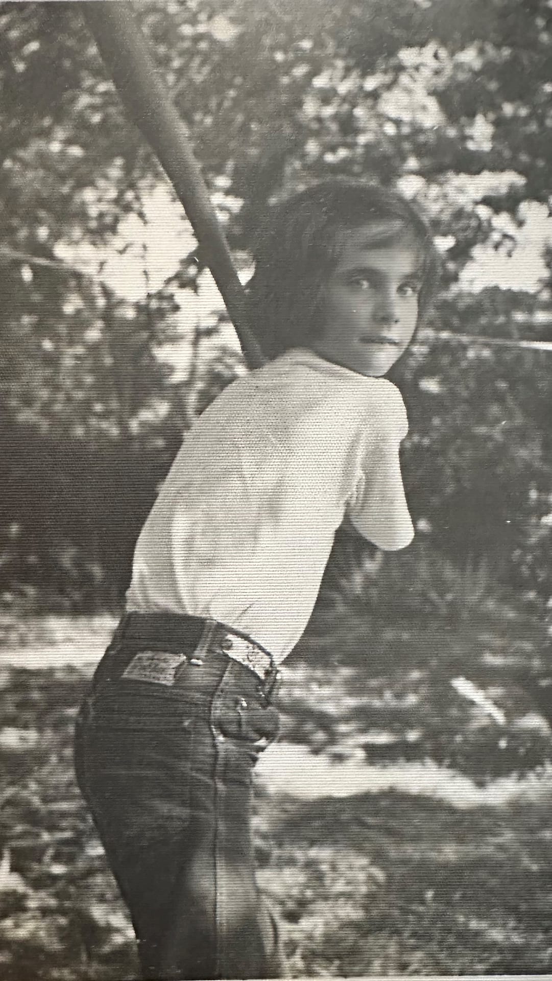 Photo of Lynne batting as a girl featured in Life Magazine