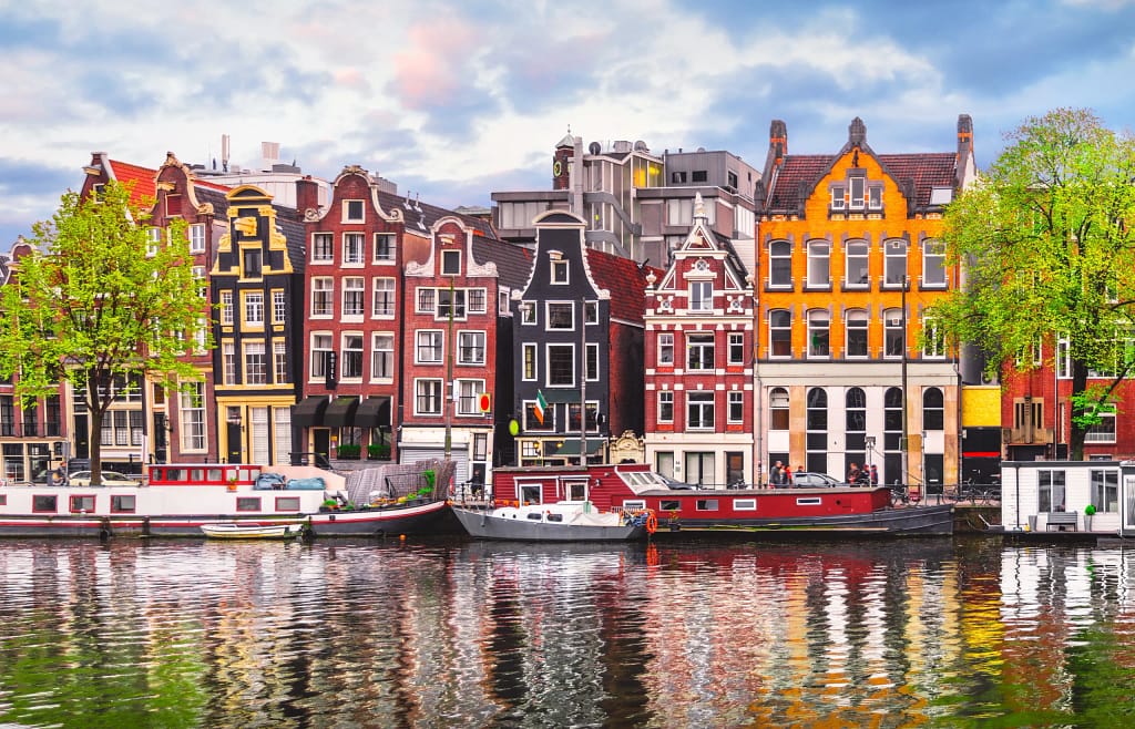 Waterfront buildings in Amsterdam