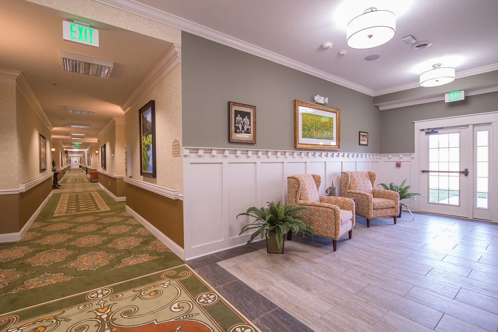 Spring Hill campus hallway and exit area