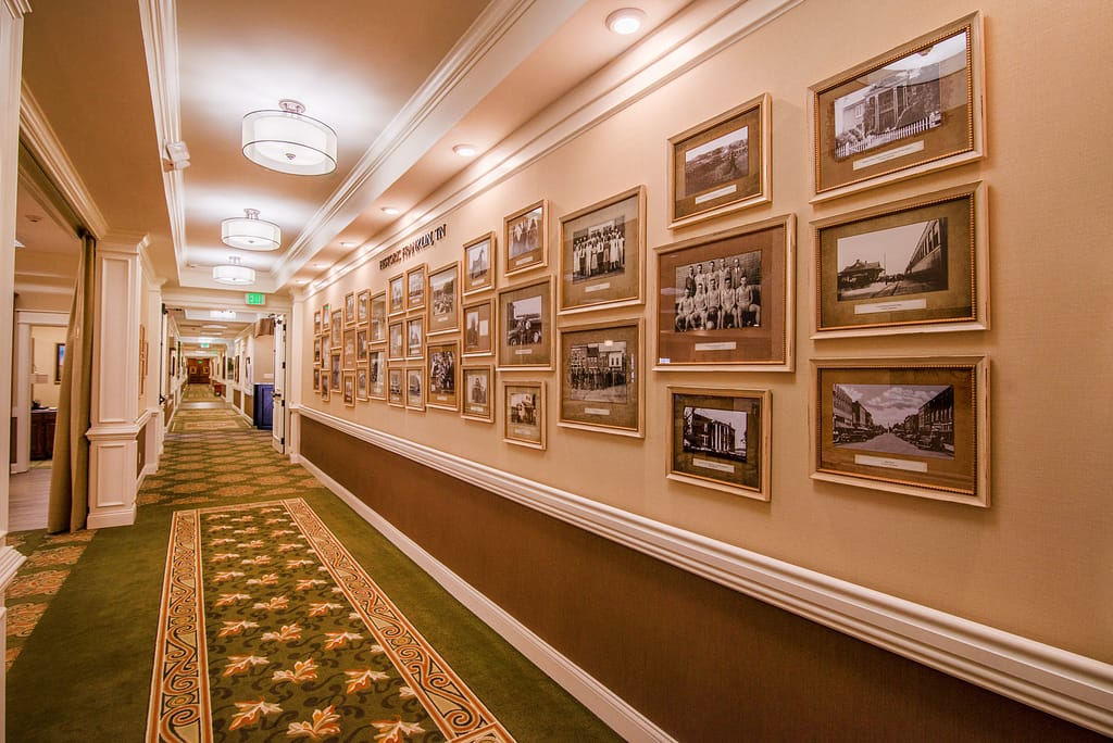 Franklin campus wall of historical photos
