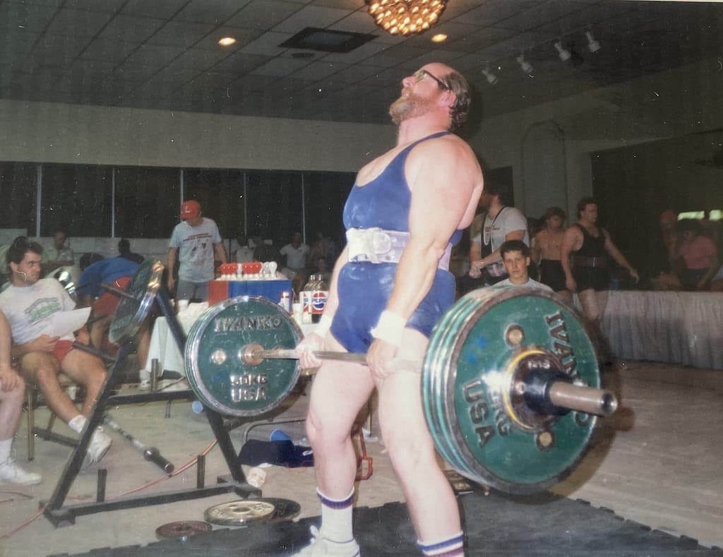 photo of Mike lifting weights