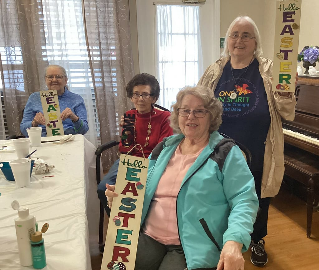 photo of Morning Pointe of Richmond residents Elizabeth Sloas, Jo Engle, Mary Morrow, and Sally Zimmerman
