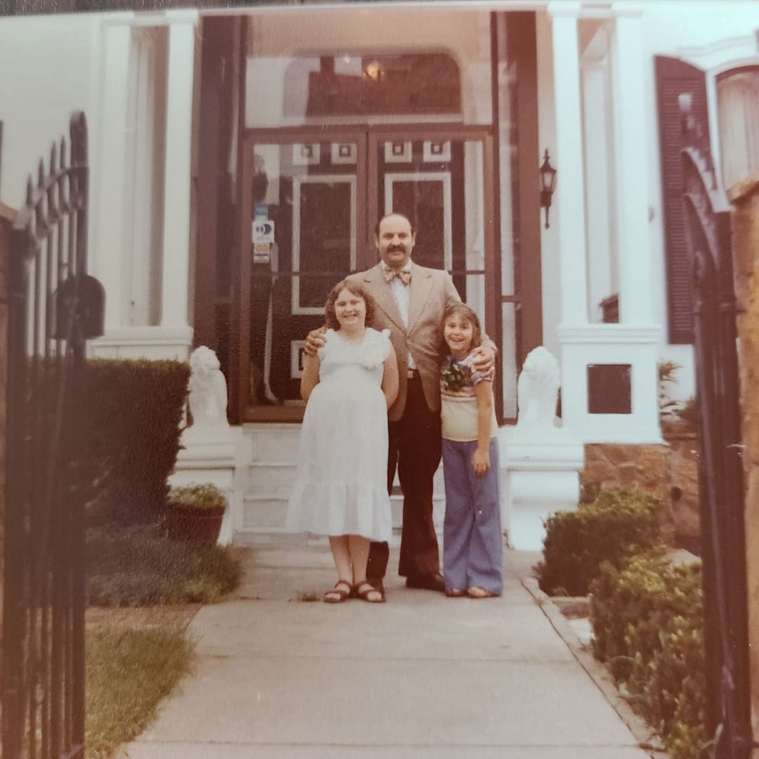 photo of Gio with his daughters before the opening of The Executive House