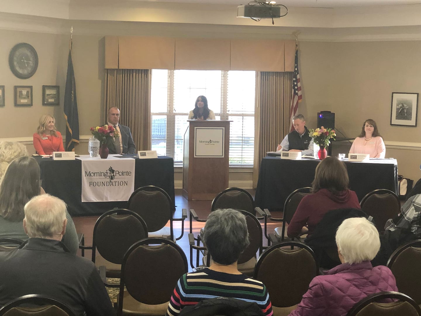 photo of panelists and crowd at the Lexington 2025 Caregiver Cafe