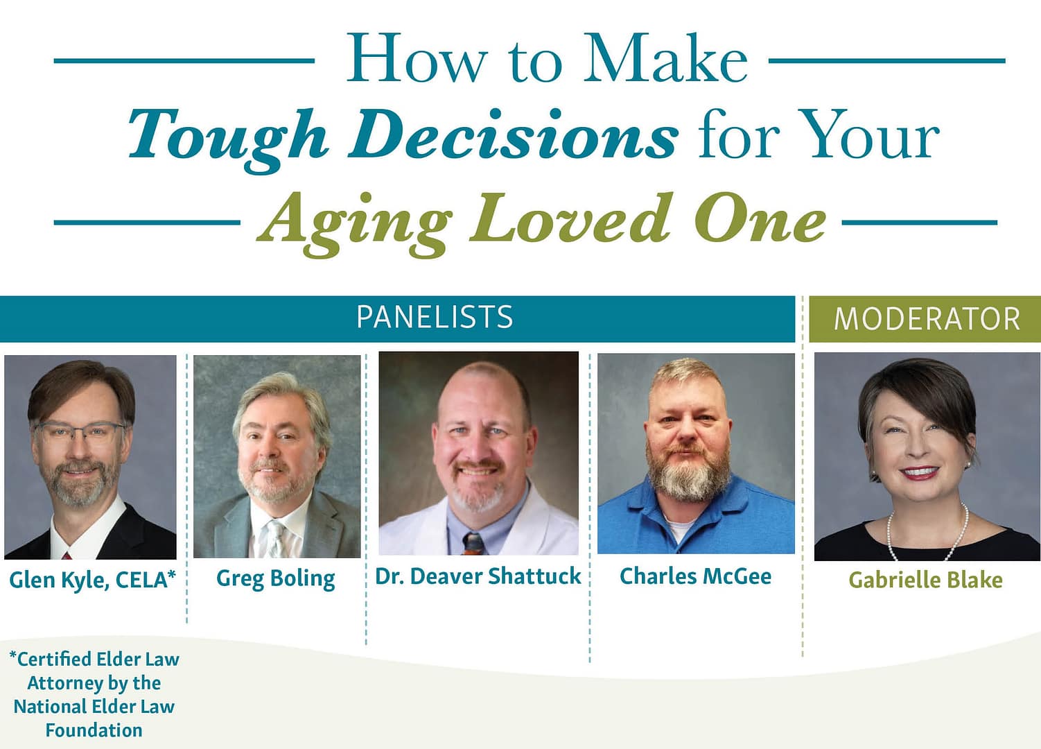 photo of panelists and moderator for Knoxville Caregiver Cafe 2024