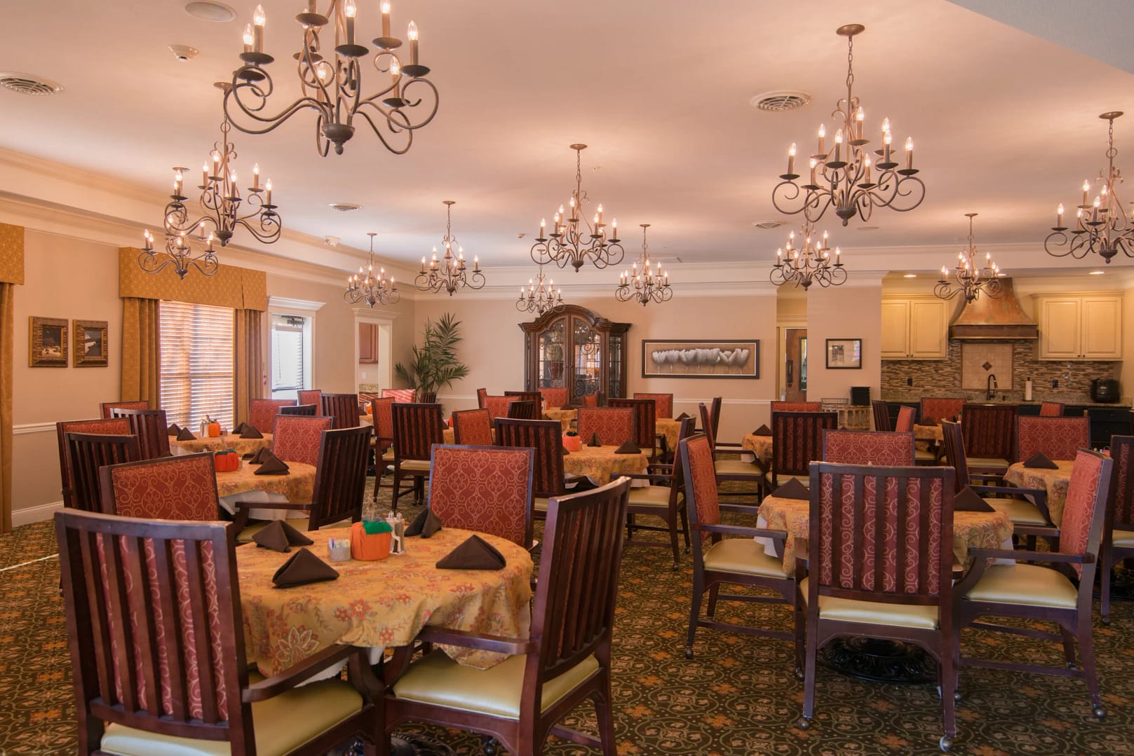 Brentwood campus dining room filled with tables and chairs