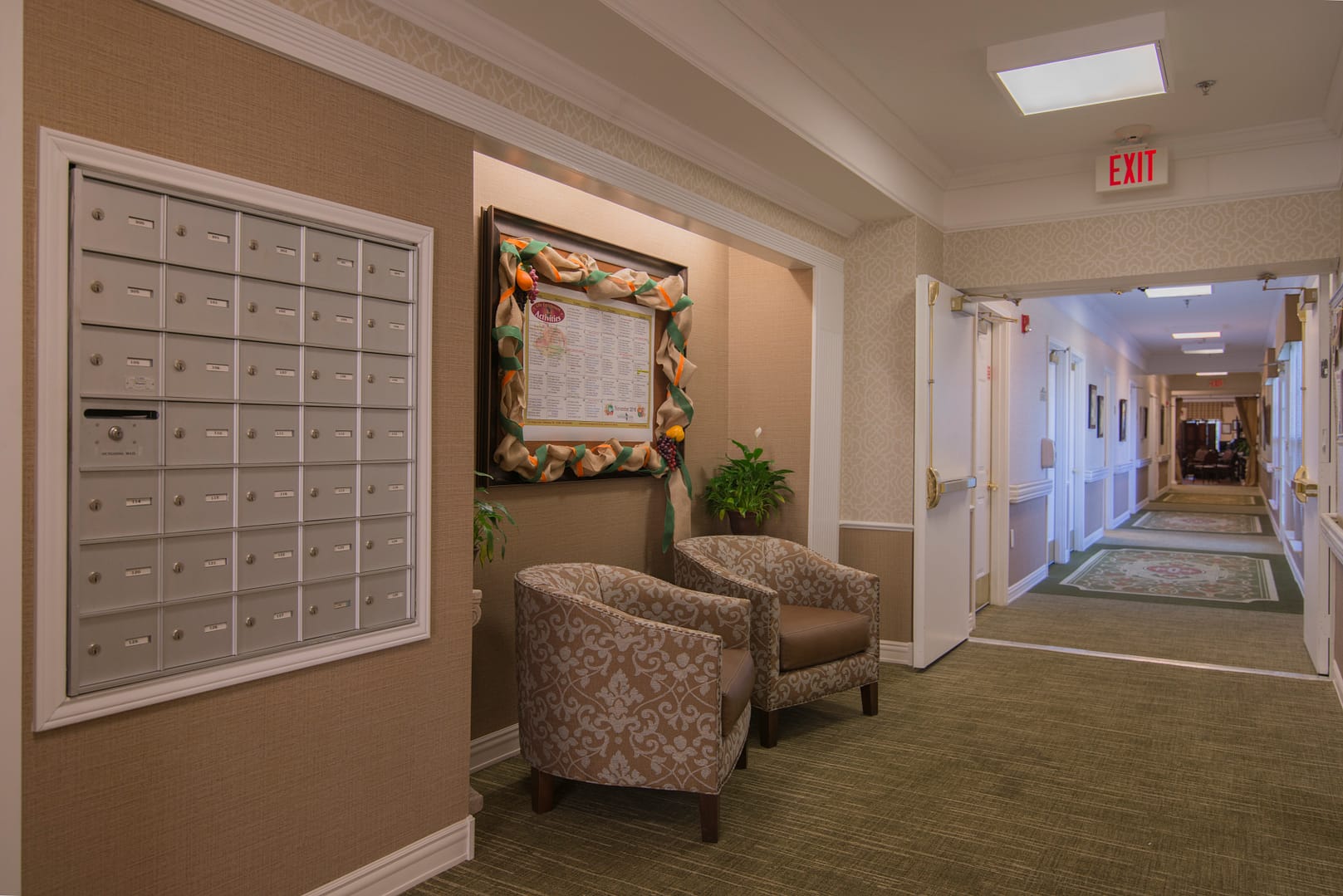 tullahoma campus hallway with sitting area