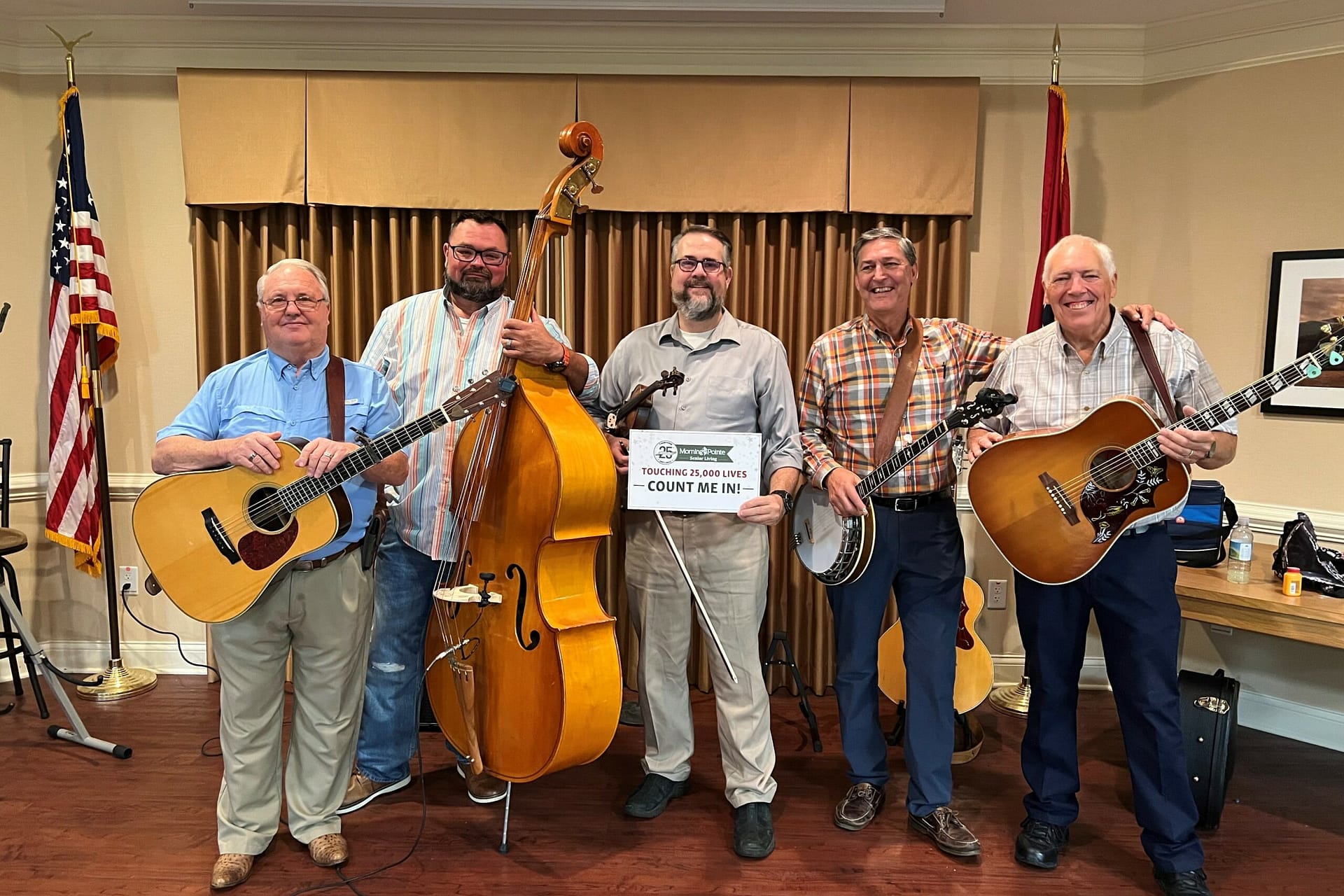 photo of the Damascus Road Bluegrass Gospel band performing at Morning Pointe of Powell