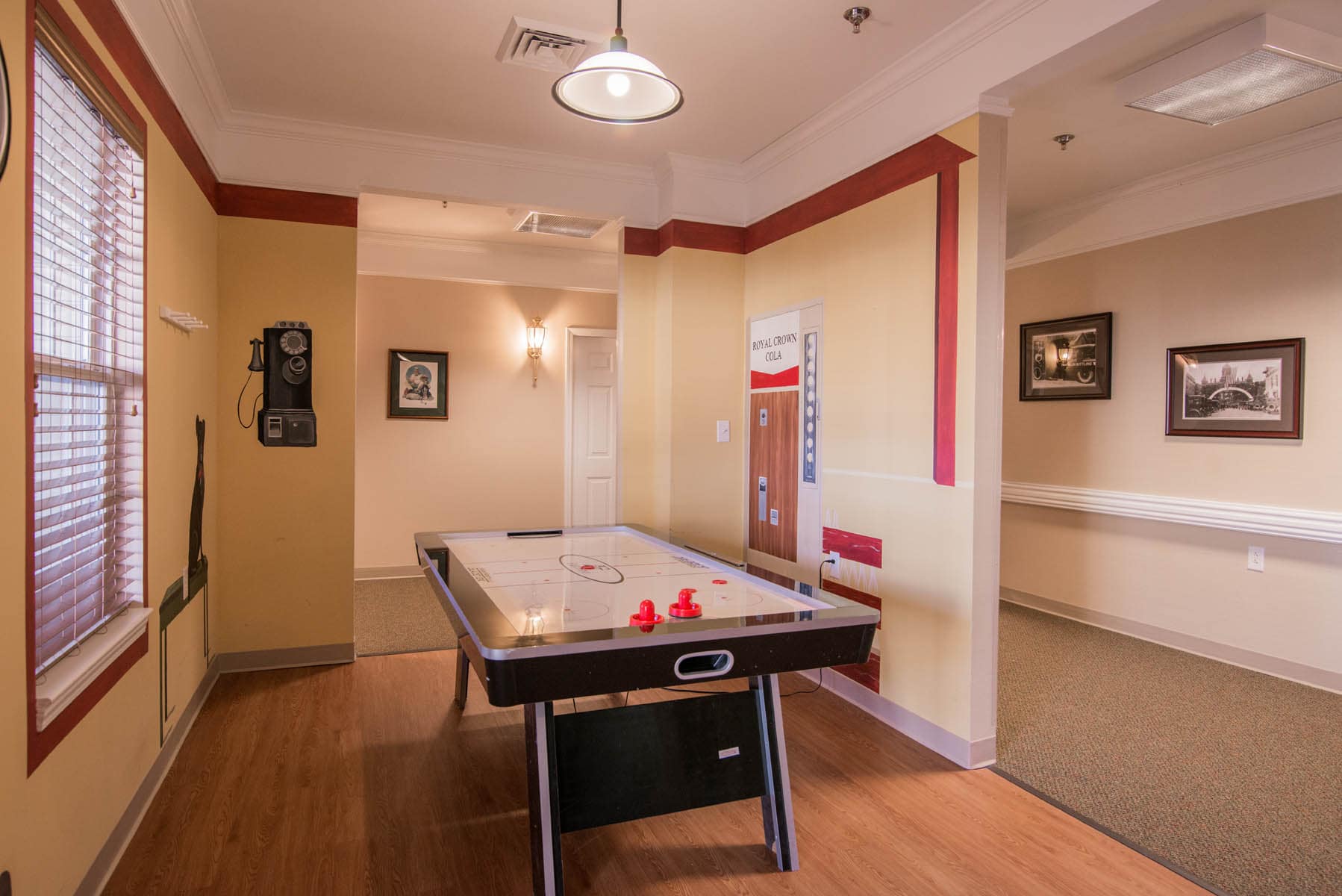 franklin campus game room with air hockey table