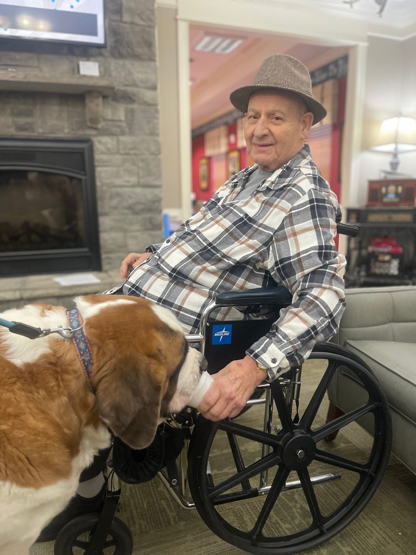 photo of Gio participating in pet therapy