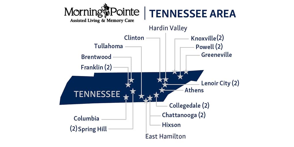 map of Tennessee Morning Pointe locations