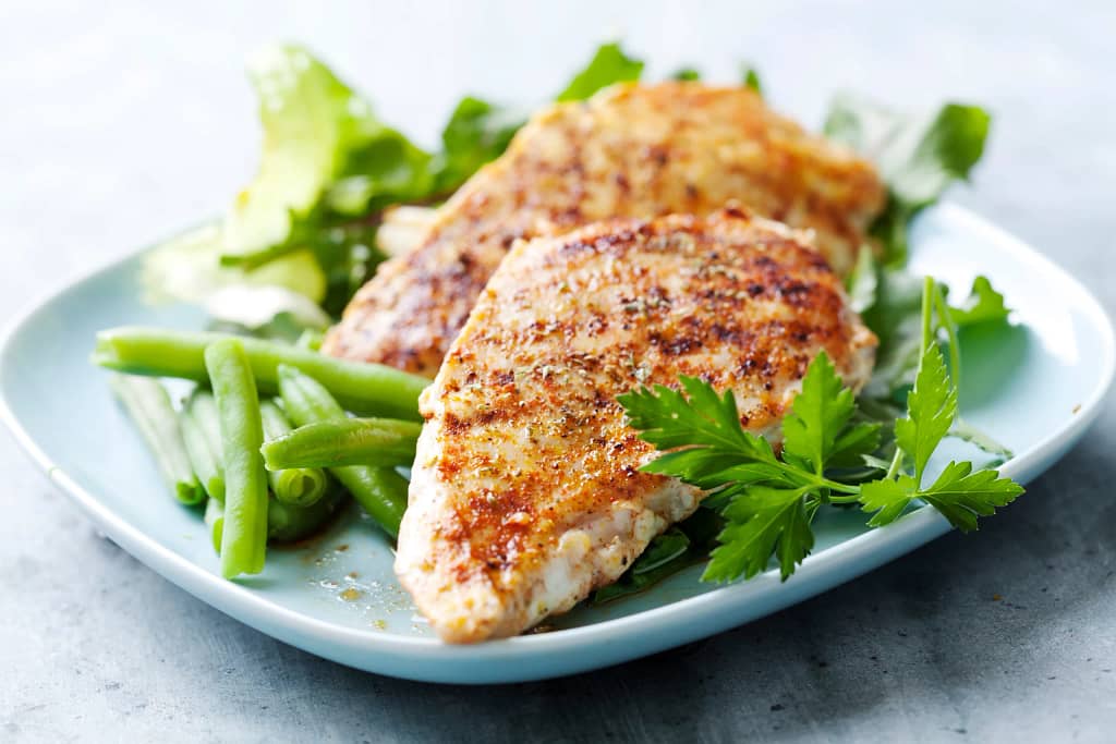 Hummus crusted chicken