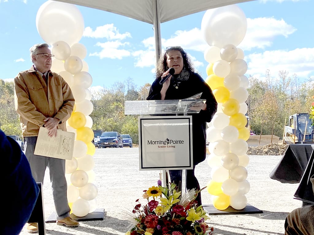 photo of Greg Vital, Morning Pointe Co-Founder and President (left) and Karen Hughes, Ridgeland High School Principal