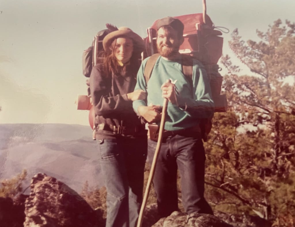 Nancy and Roy backpacking