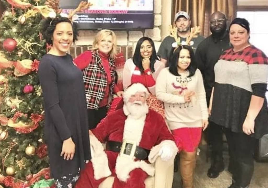 photo of Robbin (center) and her team at The Lantern Alzheimer’s Center of Excellence in Chattanooga in December 2019