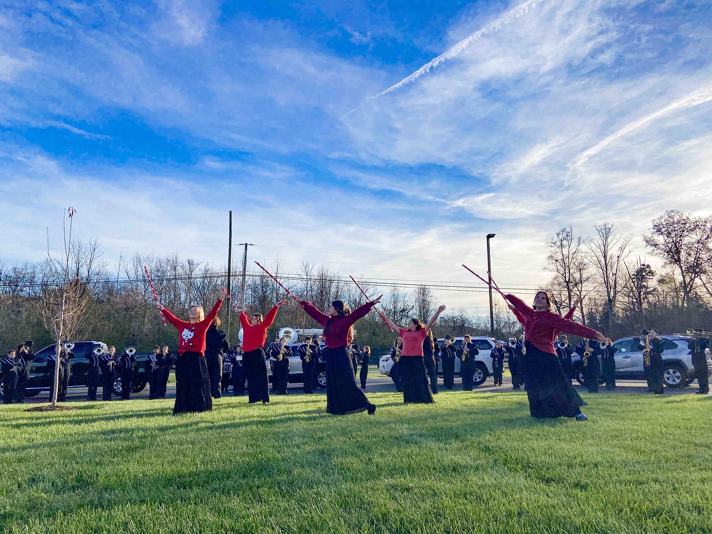 photo of the Ridgeland High School Marching Band performing