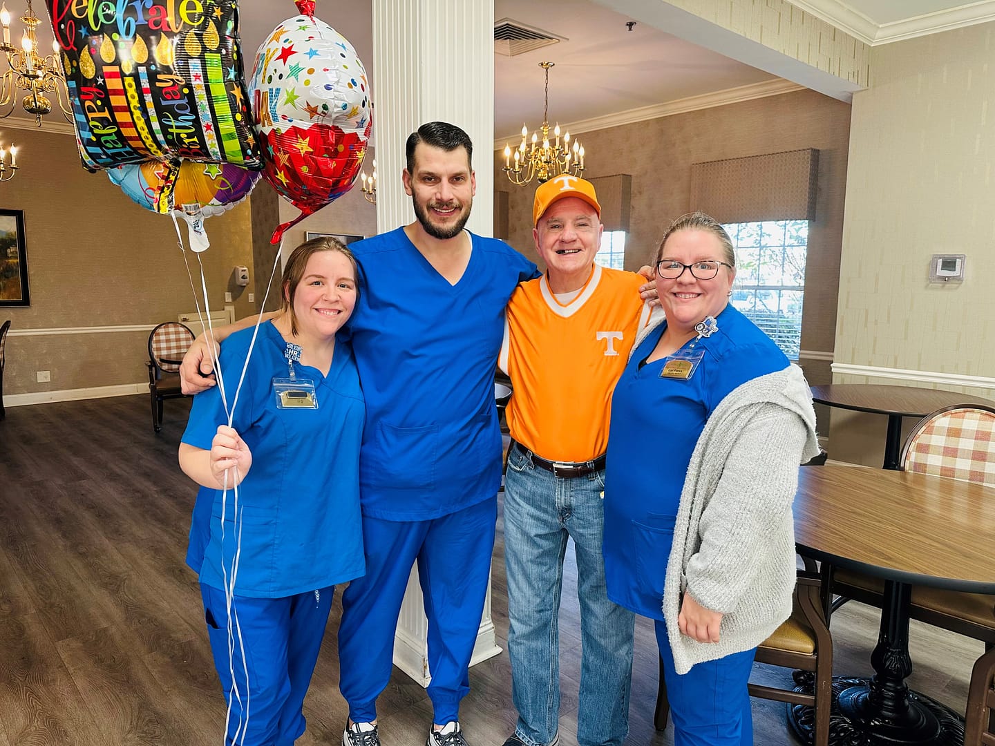 photo of associates and resident at The Lantern at Morning Pointe of Collegedale TN