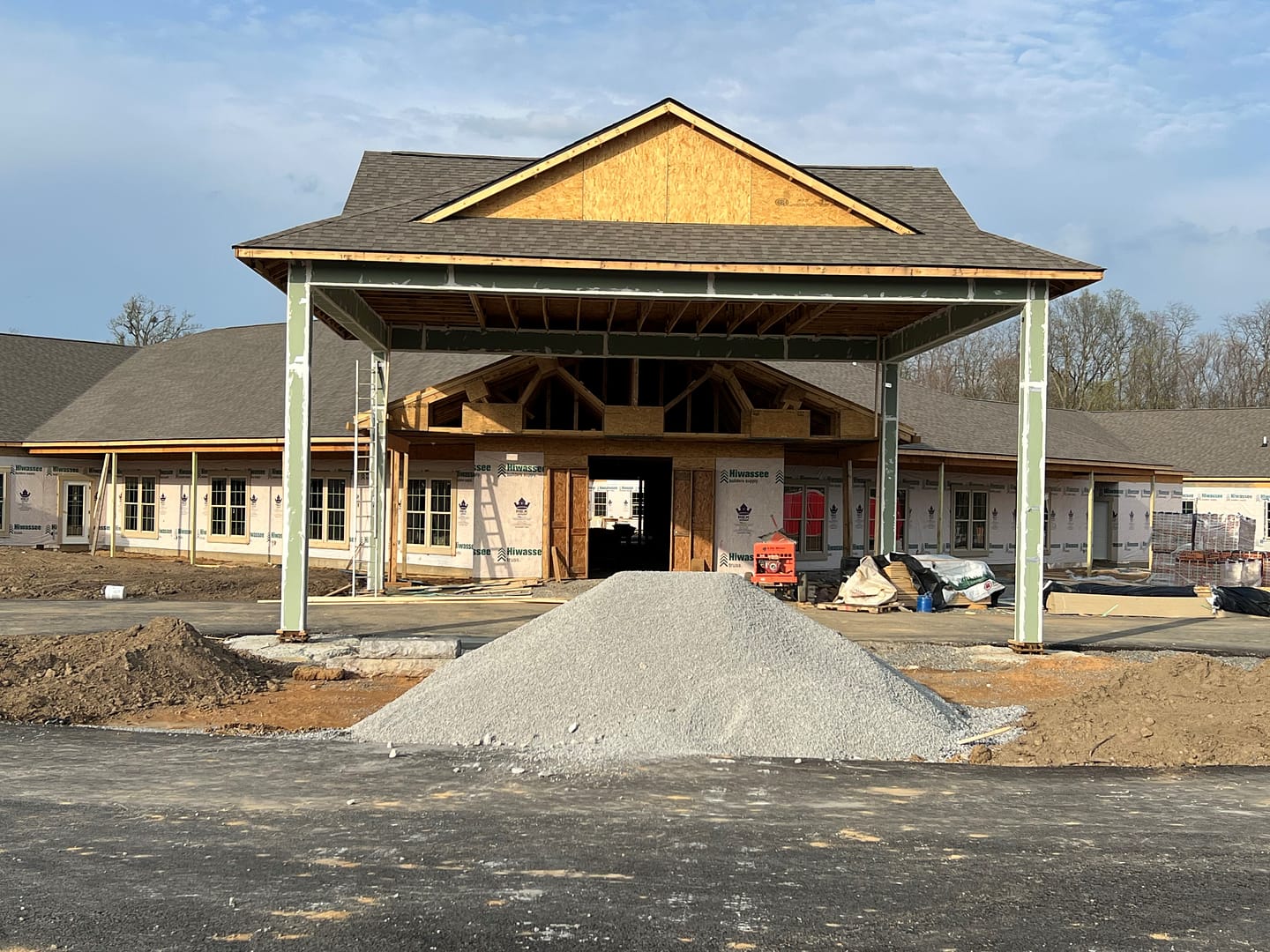photo of entrance of Morning Pointe of Danville Assisted Living under construction