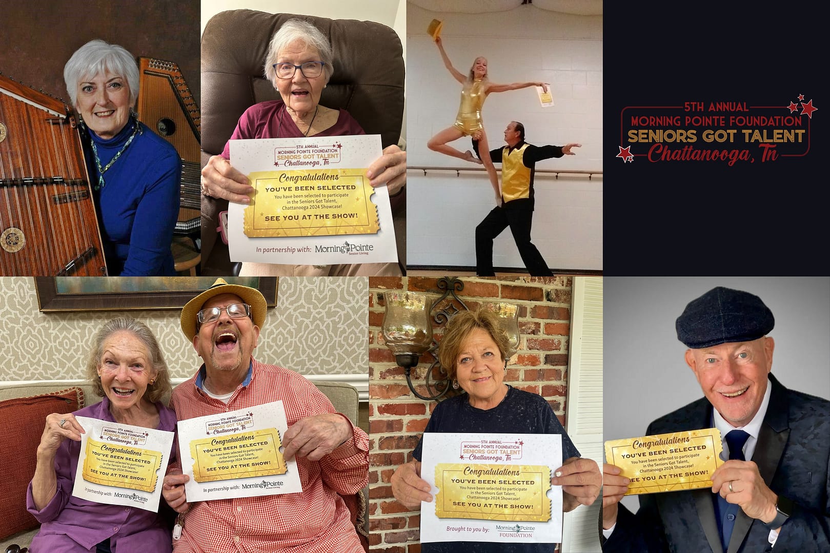 Seniors Got Talent Chattanooga 2024 performer collage 1