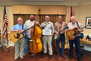 photo of the Damascus Road Bluegrass Gospel band performing at Morning Pointe of Powell