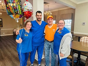 photo of associates and resident at The Lantern at Morning Pointe of Collegedale TN