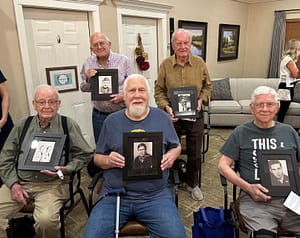 Photo of six of the veteran residents honored during the ceremony